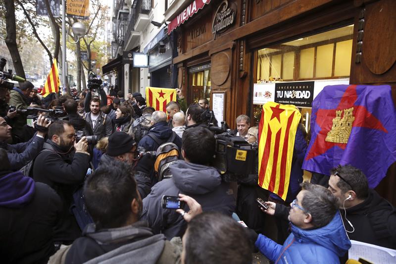 Imagen de la concentración llevada a cabo por la CUP