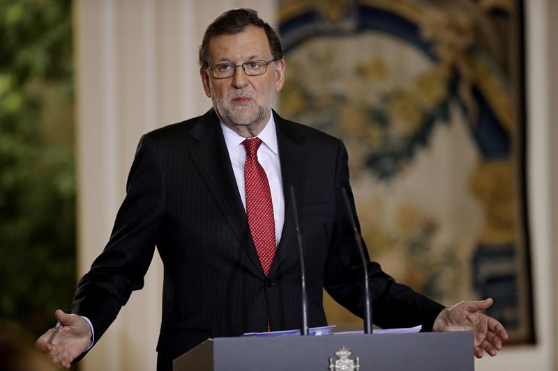 Mariano Rajoy, durante la rueda de prensa