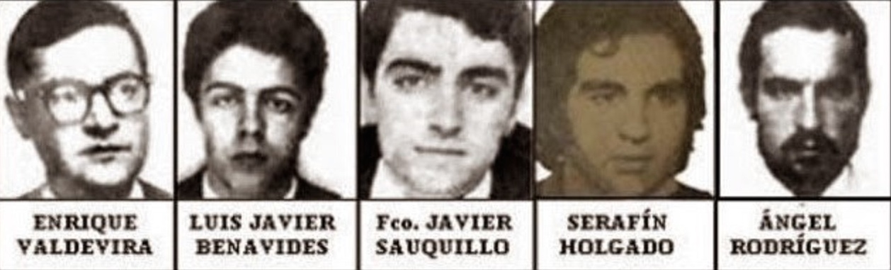 Los cinco abogados asesinados en Atocha.
