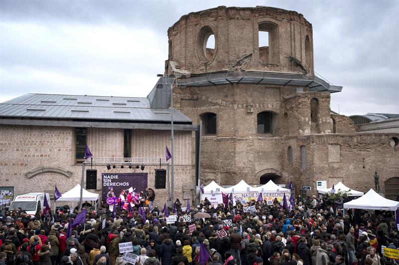 Final de la manifestación de Podemos 'Nadie Sin Derechos'.