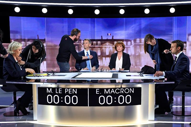 Presidenciales francesas. Debate Macron-Le Pen