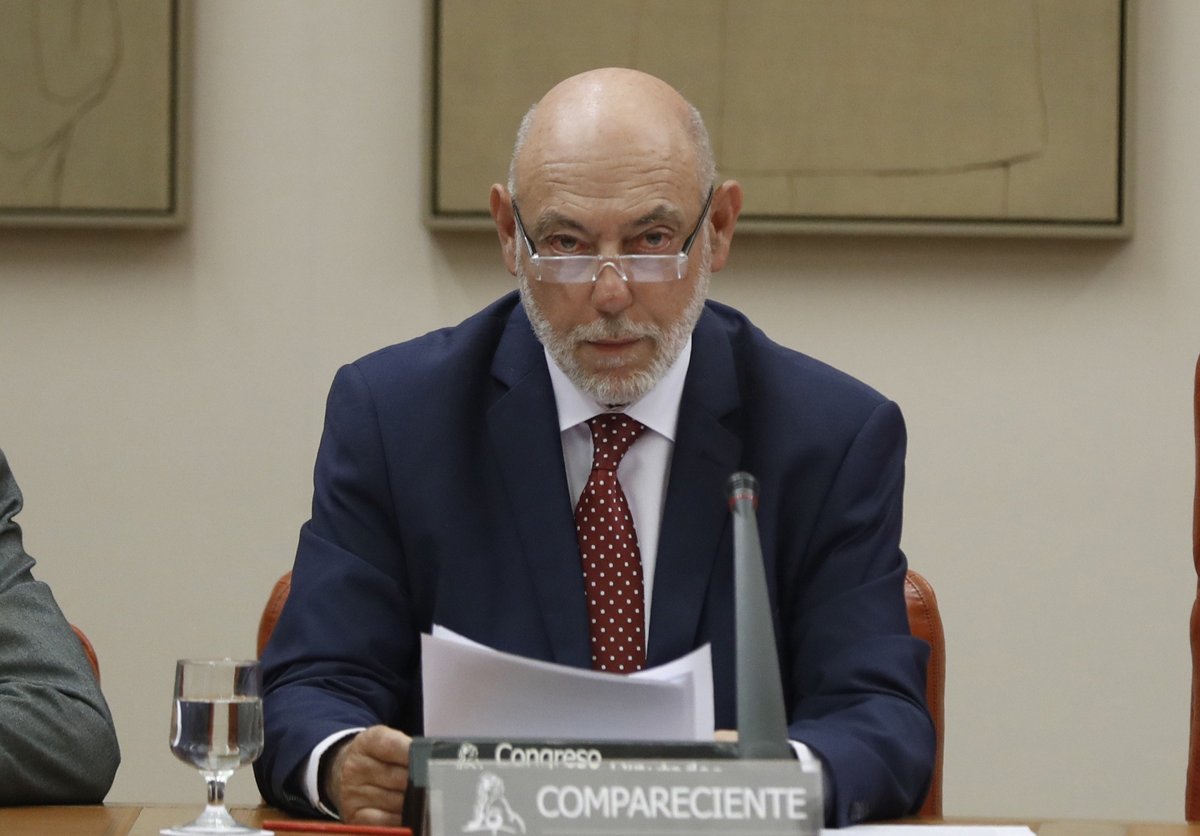 El fiscal general del Estado, José Manuel Maza, durante su comparecencia en la Comisión de Justicia del Congreso