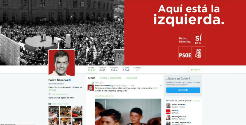 Pedro Sánchez redes sociales