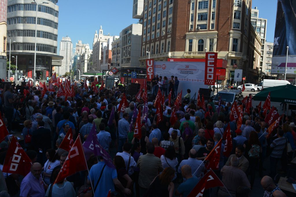 Marcha sindical de Comisiones y UGT