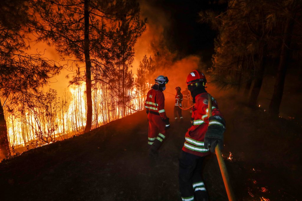 Efectivos de la UME trabajando para extinguir el incendio en Sertã, en el centro de Portugal el pasado mes de julio.