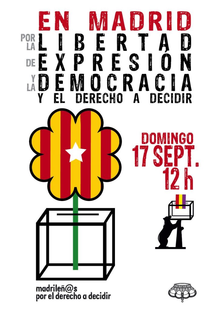 Cartel acto pro 1-O de Madrileños por el derecho a decidir.