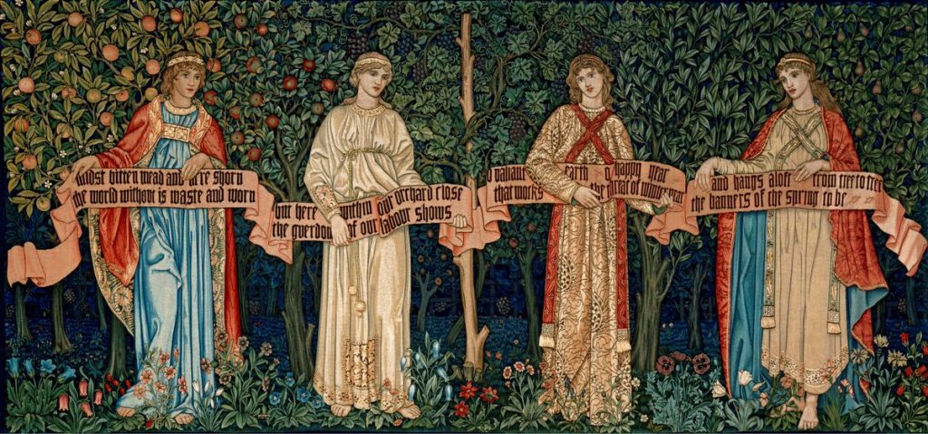 Tapiz 'The Orchad - The Seasons' del británico William Morris.