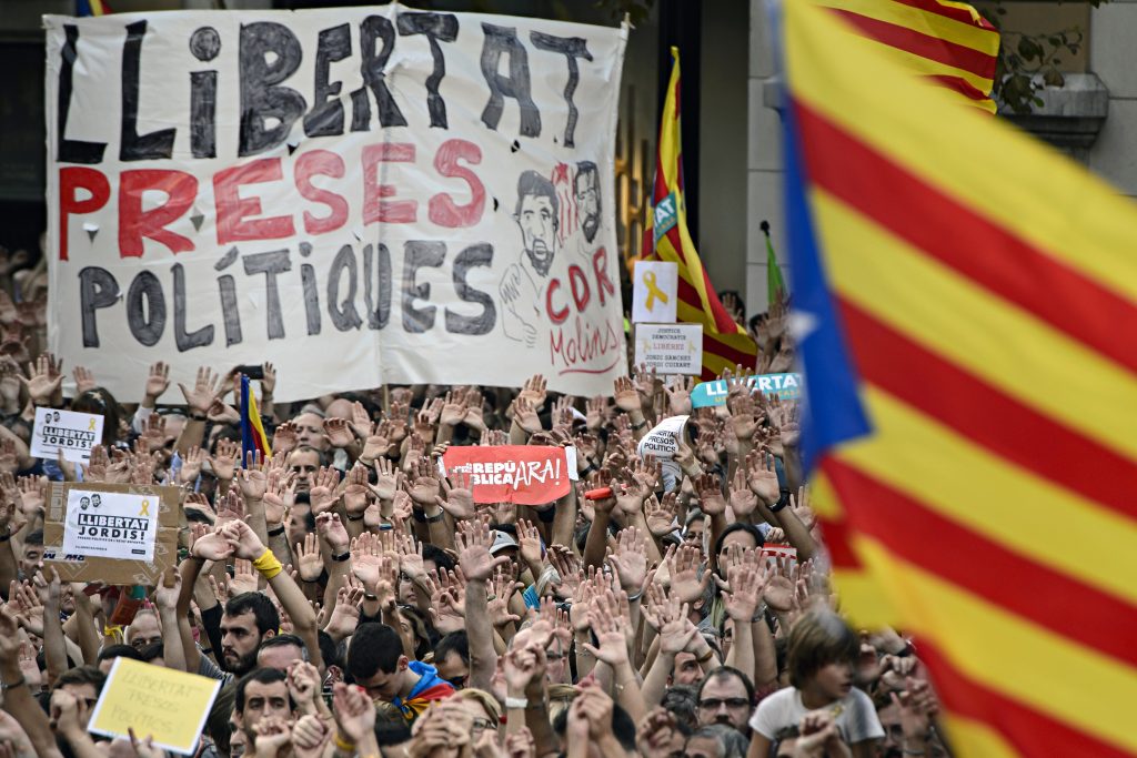 Manifestación en Barcelona en demanda de la liberación de los Jordis