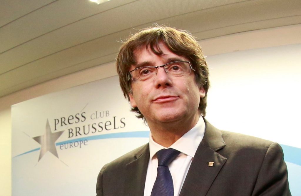 Puigdemont en la rueda de prensa que ofreció en Bruselas el 31 de octubre