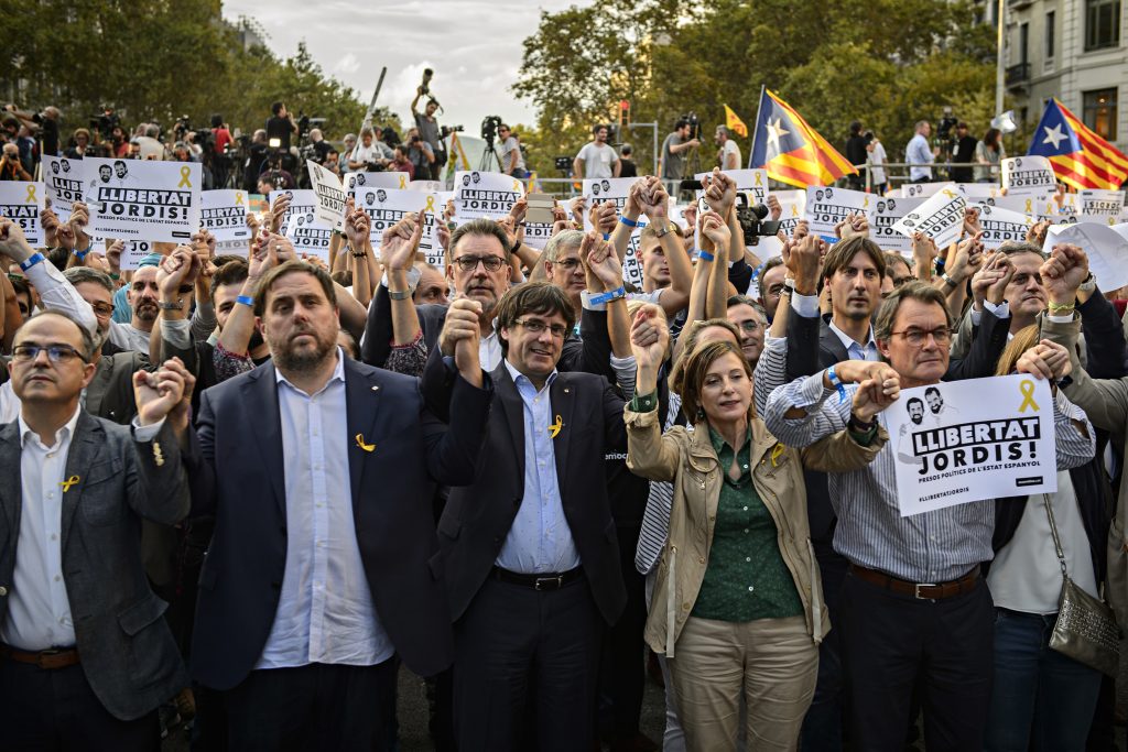 Manifestación a favor de la libertad de los Jordis, el pasado 21 de octubre.