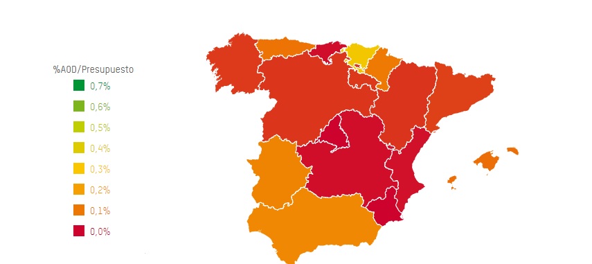 Mapa de la cooperación de 2015,