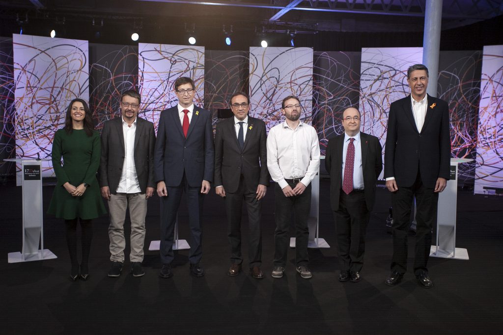 Los participantes en el último debate de las elecciones catalanas.