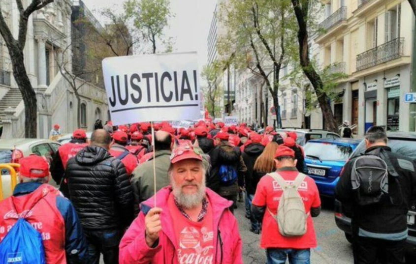 Una manifestación de Coca cola en lucha