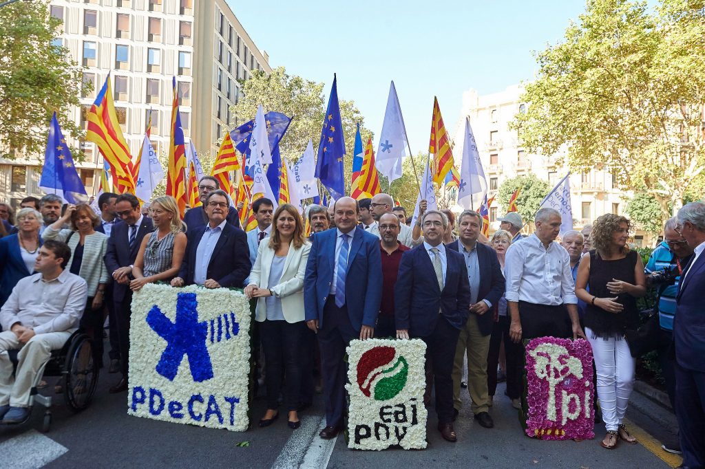 Andoni Ortuzar en Barcelona en la celebración de la Diada de 2017