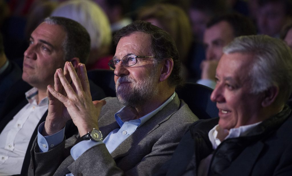 Mariano Rajoy, el pasado sábado, en la presentación de los candidatos del PP andaluz a las elecciones municipales