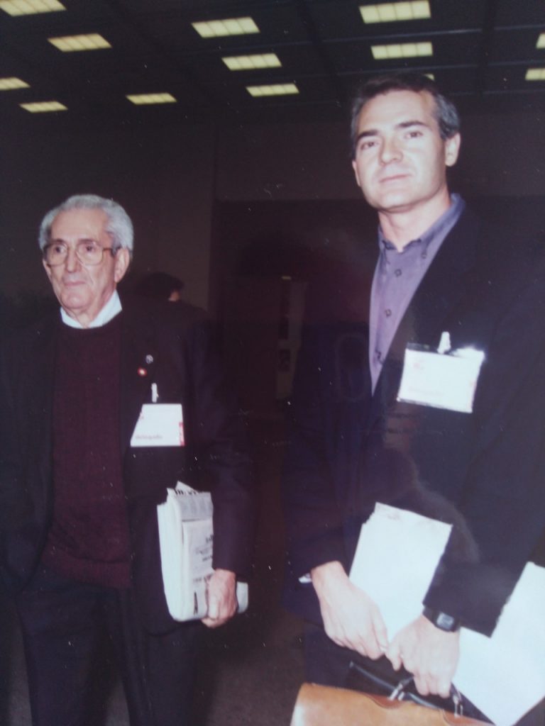 Marcelino Camacho y Agustín Moreno en el V Congreso Federal de CCOO.