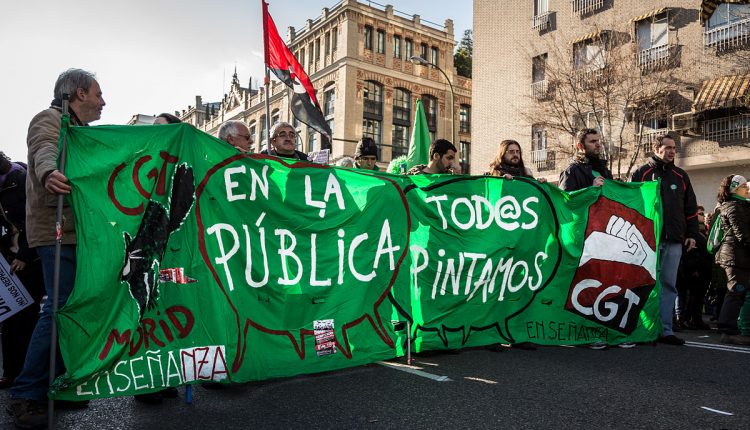 Imagen de archivo de una manifestación de la Marea Verde en 2013./