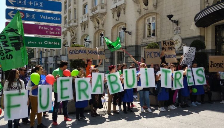 Imagen de una manifestación contra los 'fondos-buitre' del movimiento pro-vivienda de Madrid del año pasado./ Twitter