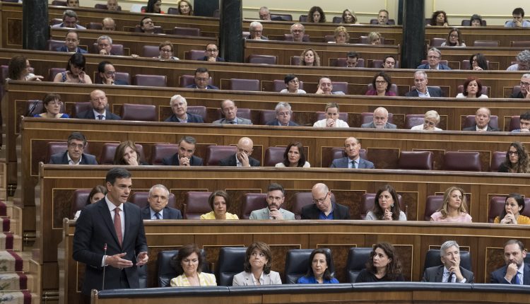 El presidente del Gobierno, Pedro Sánchez, en el Congreso de los Diputados.