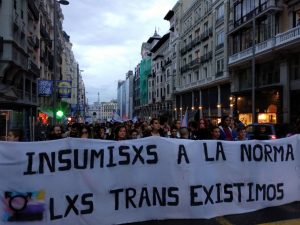 Manifestación por el Día por la Despatologización Trans en Madrid. / Fabiola Barranco.