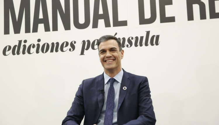 Pedro Sánchez en la presentación de 'Manual de resistencia'