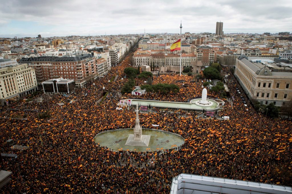 Concentración en la plaza de Colón de Madrid