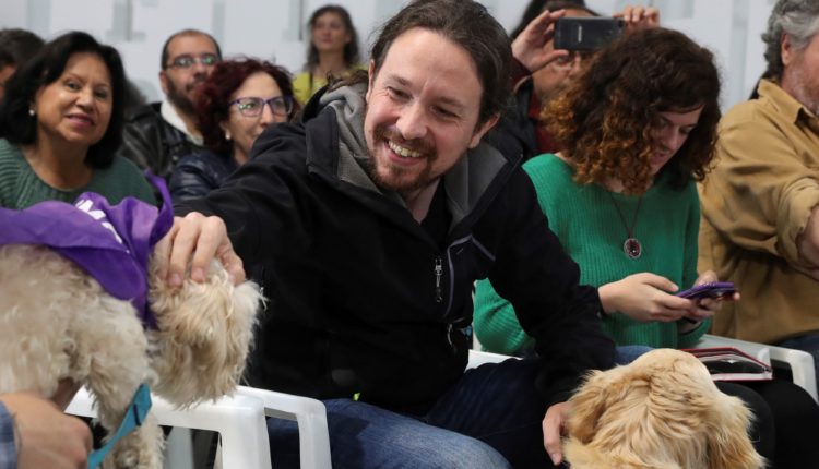 Pablo Iglesias, participa en un acto contra el maltrato animal