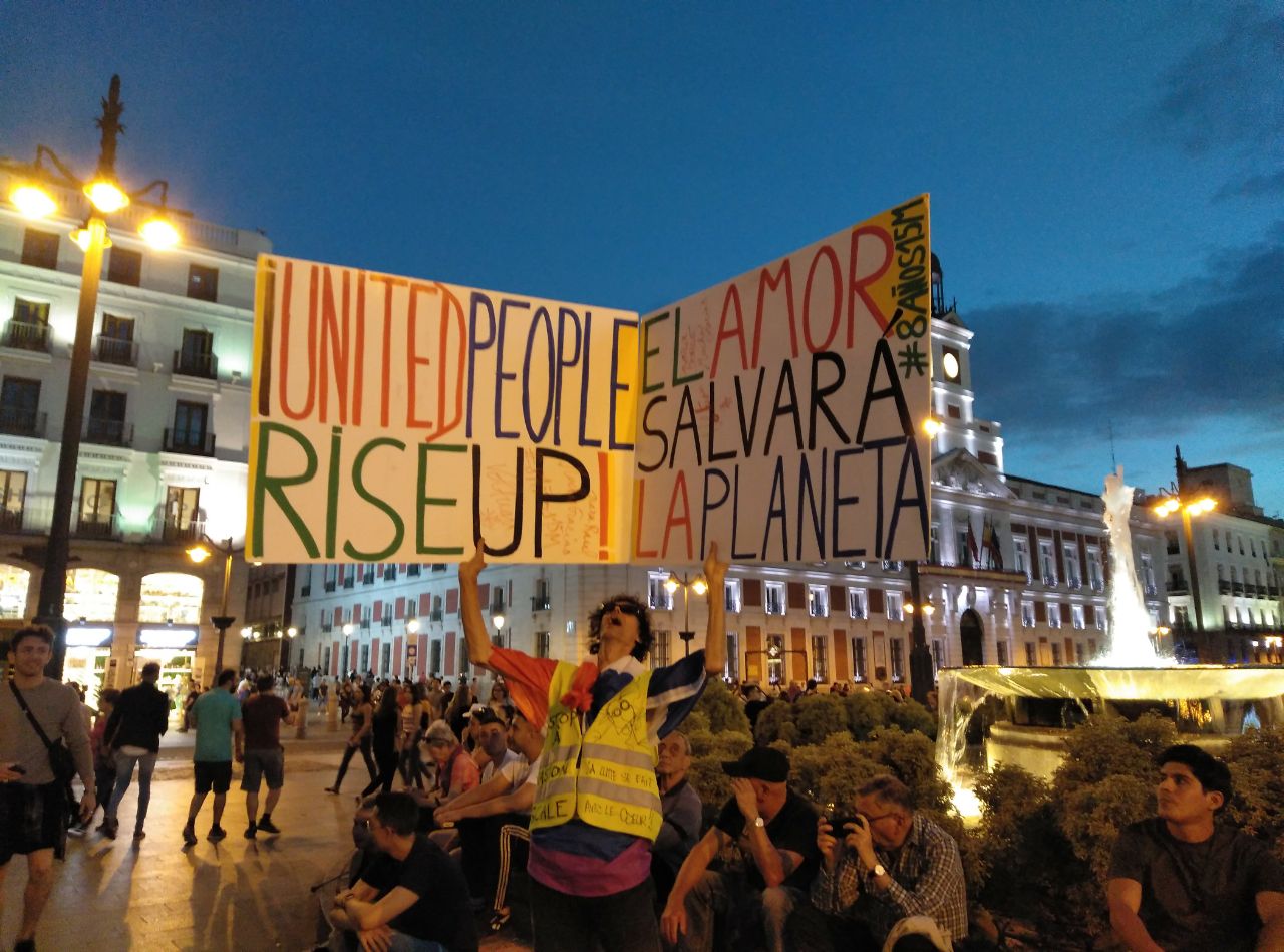 'Votuan', un activista de los 'chalecos amarillos' que ha acudido al aniversario del 15-M./