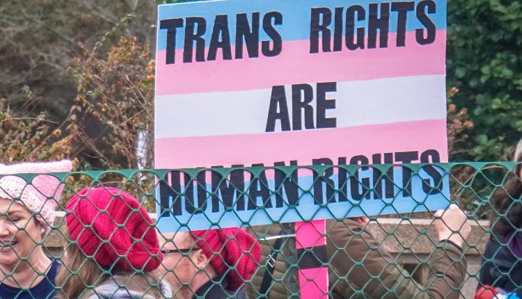 "Los derechos de las personas trans son derechos humanos", un cartel de la Marcha de las Mujeres en Washington./ CC