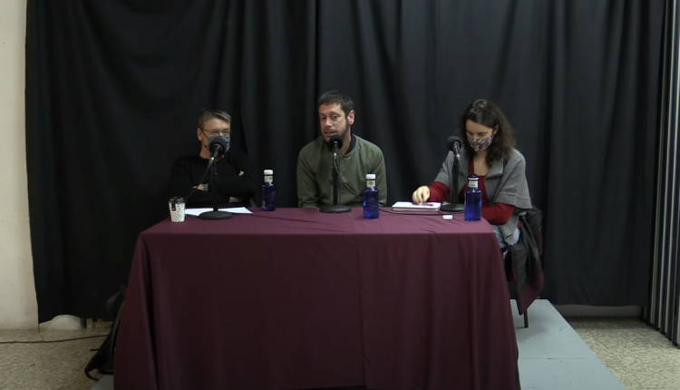 De izquierda a derecha, Xavier Domènech, Sato Díaz y Mercedes Vidal. Youtube